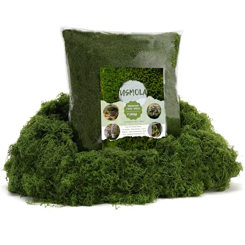 USMOLA 16OZ Fake Green Moss for Crafts, Artificial Moss for Potted Plants Decor, Bulk Moss for Indoor/Outdoor Use, DIY Floral Arrangements, Terrariums & Fairy Gardens (Dark Green) - Image 1