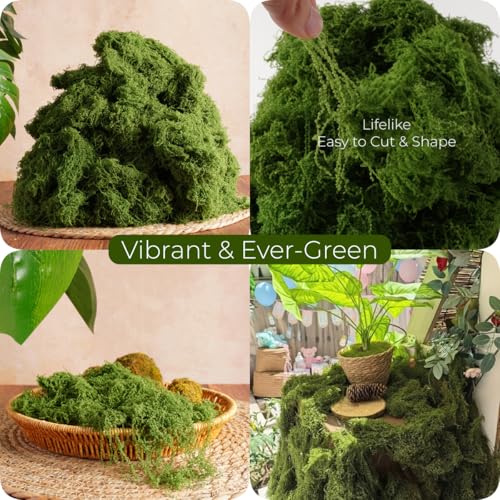 USMOLA 16OZ Fake Green Moss for Crafts, Artificial Moss for Potted Plants Decor, Bulk Moss for Indoor/Outdoor Use, DIY Floral Arrangements, Terrariums & Fairy Gardens (Dark Green) - Image 3