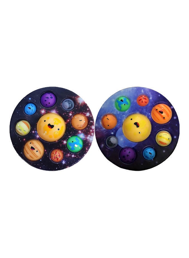 NIBEMINENT 2-Piece Planet finger Push Pop Decompression Squeeze Toys 17 x 17cm - Image 1