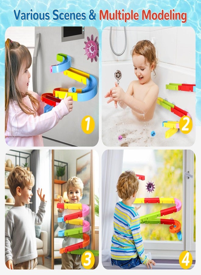 Fajiabao Bath Toys for Kids Ages 3-5 4-8 Toddler Bath Toys 38 PCS Bathtub Shower Toys DIY Water Marble Run Slippery Slide Birthday Gift for 2 3 4 5 6 7 8 Year Old Boys Girls - Image 4