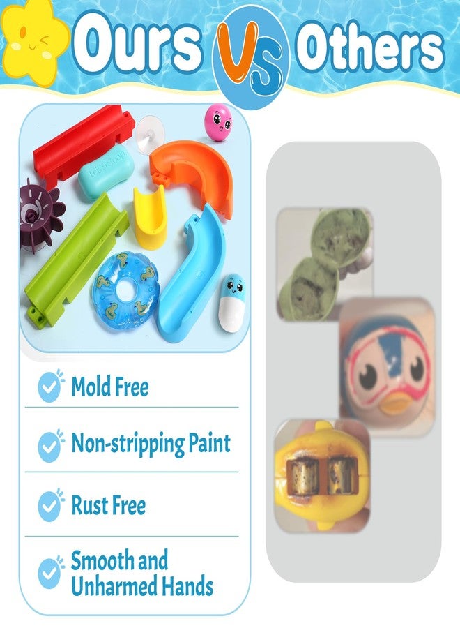 Fajiabao Bath Toys for Kids Ages 3-5 4-8 Toddler Bath Toys 38 PCS Bathtub Shower Toys DIY Water Marble Run Slippery Slide Birthday Gift for 2 3 4 5 6 7 8 Year Old Boys Girls - Image 5