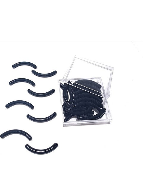 28pcs Eyelash Curler Refill Pads - Silicone Rubber Universal Eye Lash Curler Replacement with Clear Storage Box (Black)