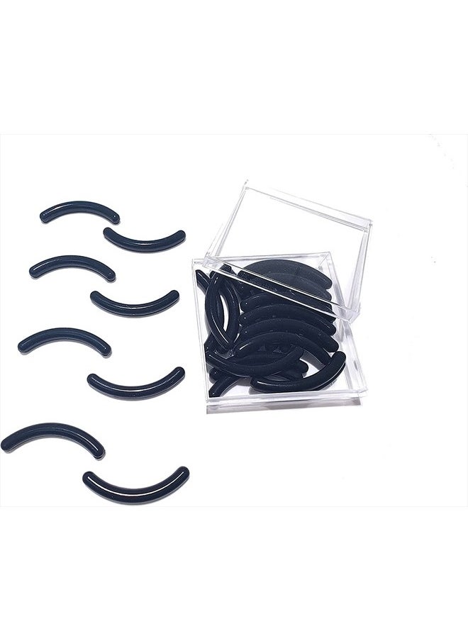 gouweiba - 28pcs Eyelash Curler Refill Pads - Silicone Rubber Universal Eye Lash Curler Replacement with Clear Storage Box (Black) - Image 1