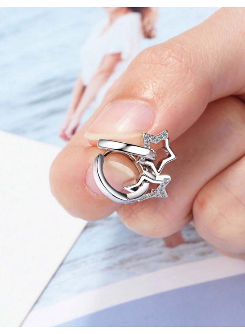 Dangle Charms Elegant Silver Plated Earrings For Women - Image 2