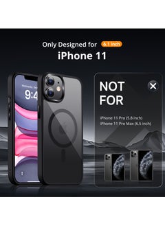UCHUANG iPhone 11 MagSafe Case Cover Slim thin Anti-Yellow Shockproof Protection Hard Scratch-Resistant Back Grade Clear Case for Apple iPhone 11 6.1 inch - Black  - Image 4