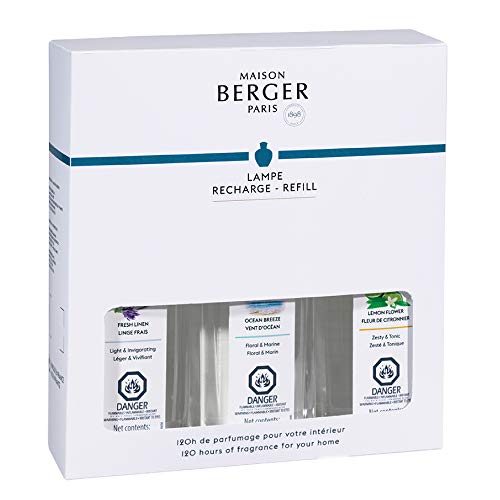 Maison Berger Lampe Berger Fragrance Trio Refill for Home Fragrance Oil Diffuser - 3 x 8.45 Fluid Ounces - 3x250 milliliters (Fresh Trio) - Image 2
