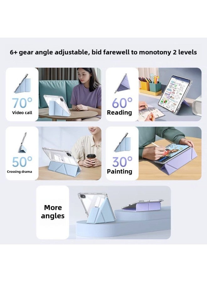 For Y-type IPad Protective Case Air6 9th Generation 10.2 Inch With Pen Slot 8 Apple Flat Case Pro11 Acrylic-Color:White Ice Blue -Applicable Models:Ipadair6【 11inch 】 - Image 4