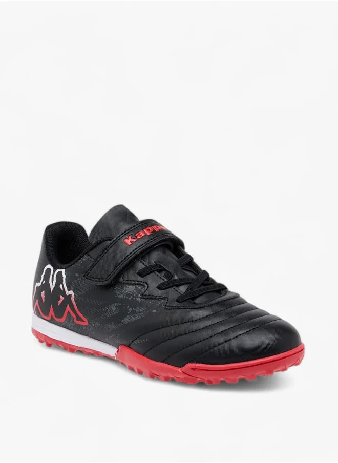 Kappa Boys' Logo Print Sports Shoes with Hook and Loop Closure