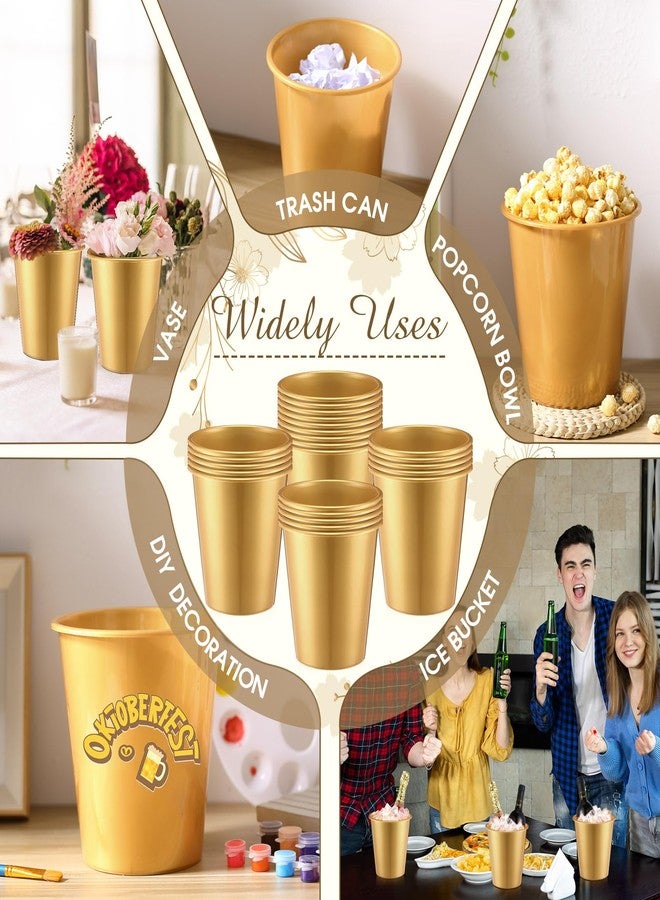 Layhit مجموعة لايهيت من 48 دلو ثلج بلاستيكي سعة 3 لترات، دلو نبيذ للحفلات، مبرد تخزين مشروبات الشمبانيا والنبيذ والمشروبات الغازية والبيرة للاستخدام مرة واحدة، مناسب لحفلات الهالوين وحفلات الزفاف (ذهبي) - Image 4