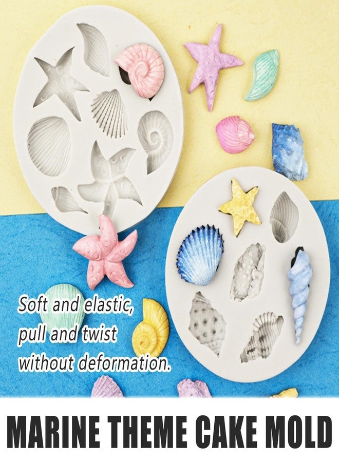 LEGACYCART 4 Pcs Candle Mould, Marine Theme Chocolate Mould, Reusable Mould for Candle Making, Clay Moulds for DIY Crafts, Cake Decorations, Soap Molding, Ocean Inspired Design (Pack of 1) - Image 3