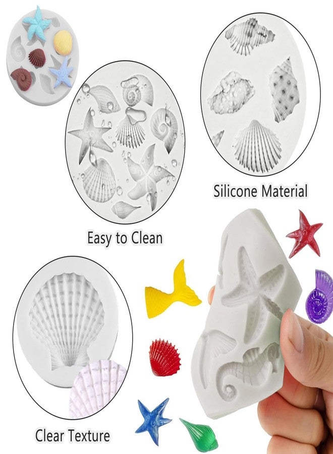 LEGACYCART 4 Pcs Candle Mould, Marine Theme Chocolate Mould, Reusable Mould for Candle Making, Clay Moulds for DIY Crafts, Cake Decorations, Soap Molding, Ocean Inspired Design (Pack of 1) - Image 4