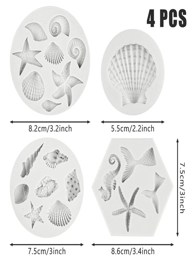 LEGACYCART 4 Pcs Candle Mould, Marine Theme Chocolate Mould, Reusable Mould for Candle Making, Clay Moulds for DIY Crafts, Cake Decorations, Soap Molding, Ocean Inspired Design (Pack of 1) - Image 2