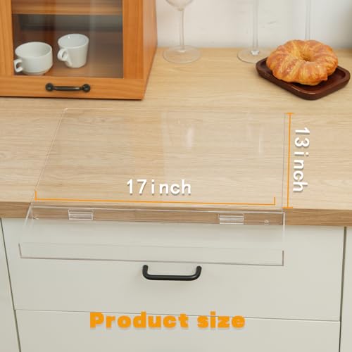 Renyqatt Acrylic Cutting Board with Waste container and Counter Lip,17x13 Inch Large Clear Cutting Board for Kitchen Countertop,60% Thicker,Non-Slip - Ideal for Cutting Vegetables, Fruits, Meat, and Bread - Image 4