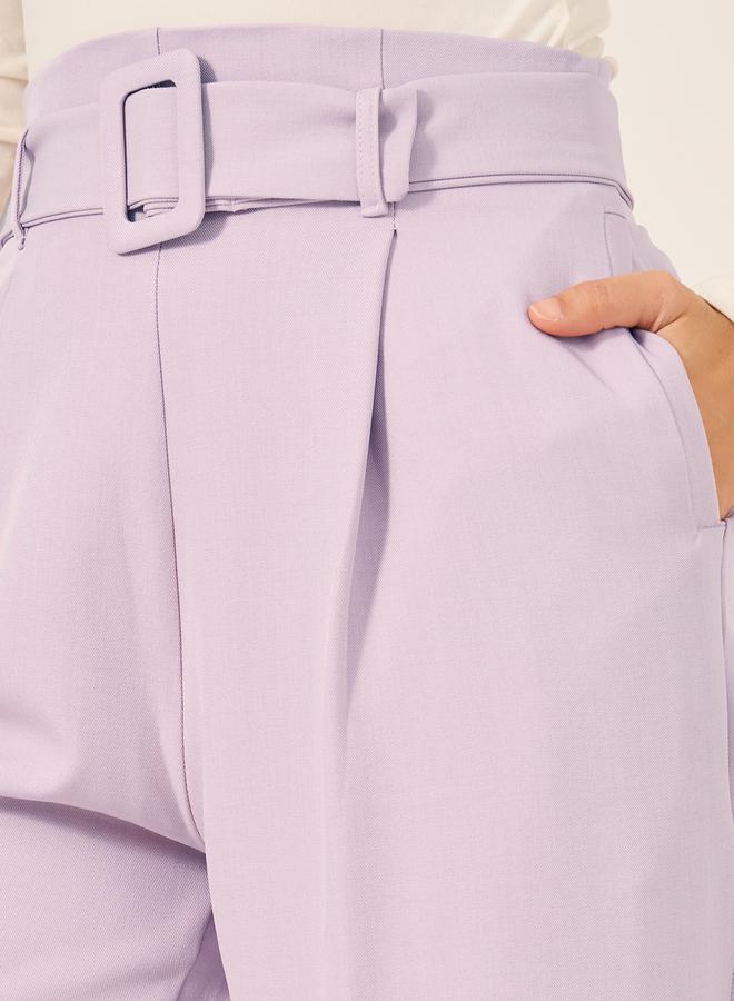 Styli High Rise Tapered Fit Belted Pants  - Image 3