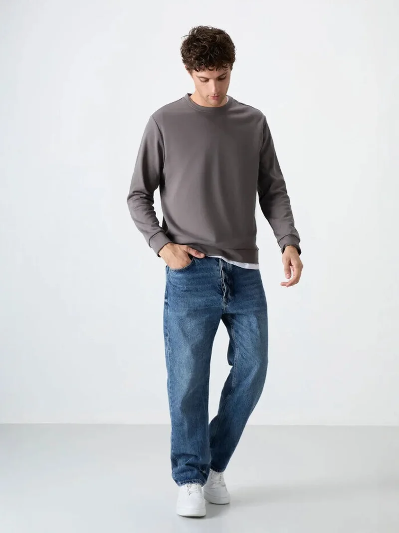 تومي لايف TOMMY Men's Plain Crew Neck Sweatshirt