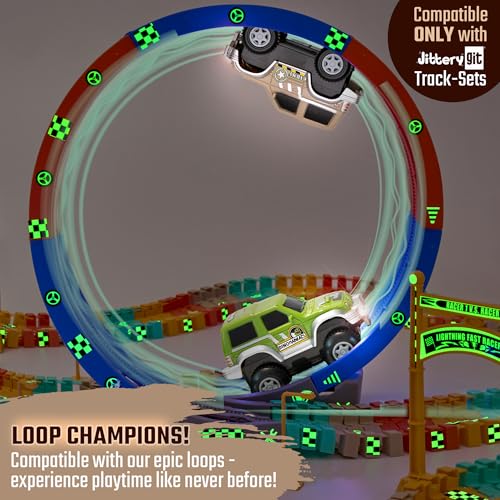 JITTERYGIT Replacement Cars for Tracks Extra Race Car Accessories for Dinosaur Race Track Train Toy Gift Compatible with Most Tracks for Kids Boys and Girls 2 Jeeps Pack - Image 5