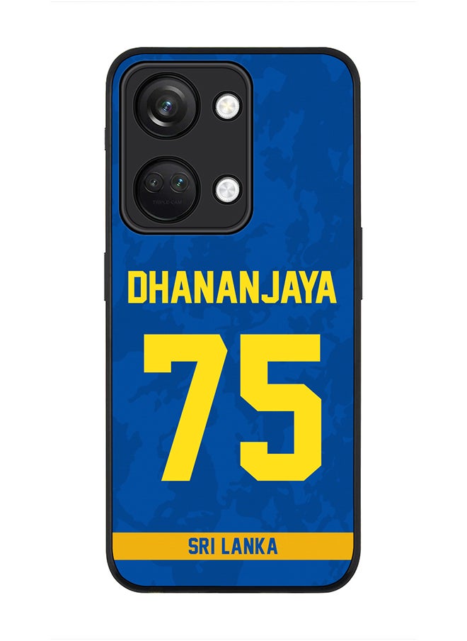Stylizedd - Cover for ONEPLUS NORD 3 5G / OnePlus Ace 2V Case, Rugged Black Slim fit Protective Phone Cases - Player Name - Dhananjaya de Silva, Jersey Number- 75 - Image 1