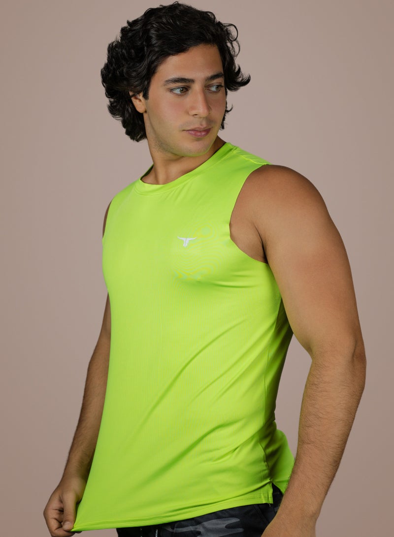 THUGFIT LiftRift Sleeveless Men's Slim Fit Tank Top - Fluorescent green - Image 1
