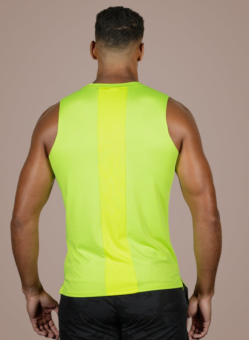 THUGFIT LiftRift Sleeveless Men's Slim Fit Tank Top - Fluorescent green - Image 2