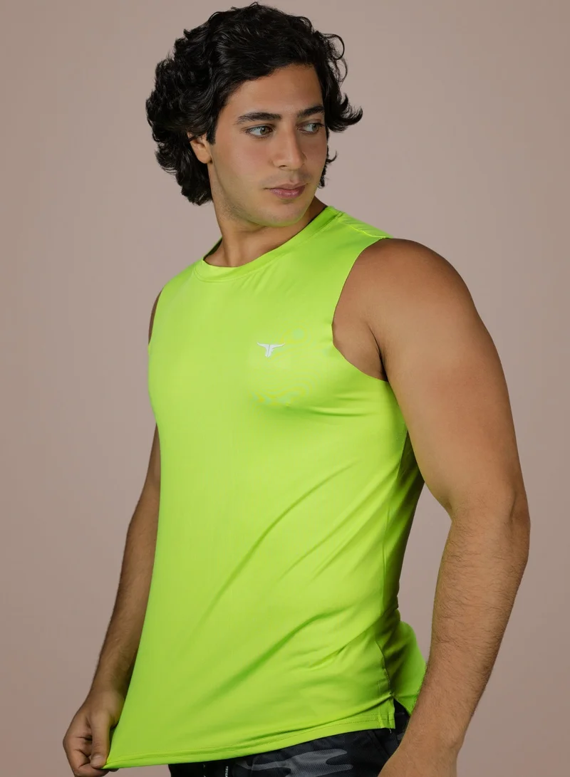 THUGFIT LiftRift Sleeveless Men's Slim Fit Tank Top - Fluorescent green