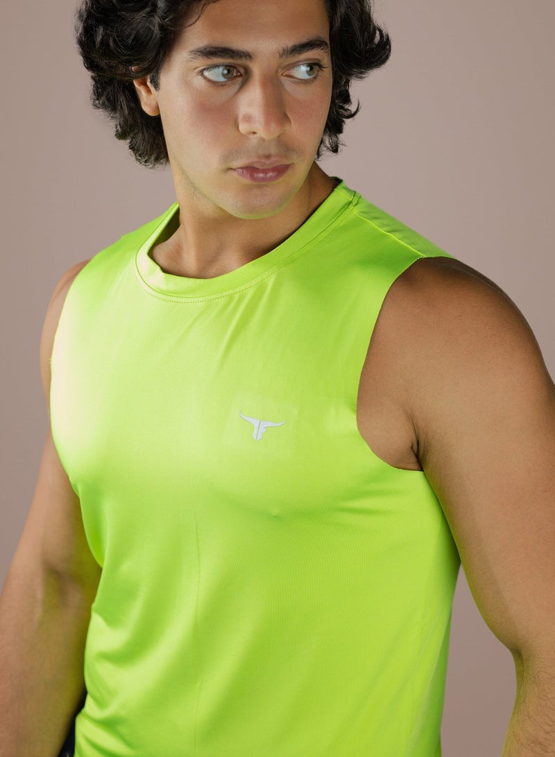 THUGFIT LiftRift Sleeveless Men's Slim Fit Tank Top - Fluorescent green - Image 1
