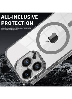 ICARLUS For Apple iPhone 15 Pro Max Case Compatible with MagSafe TPU+PC Anti-Scratch Cover - Gray  - Image 3