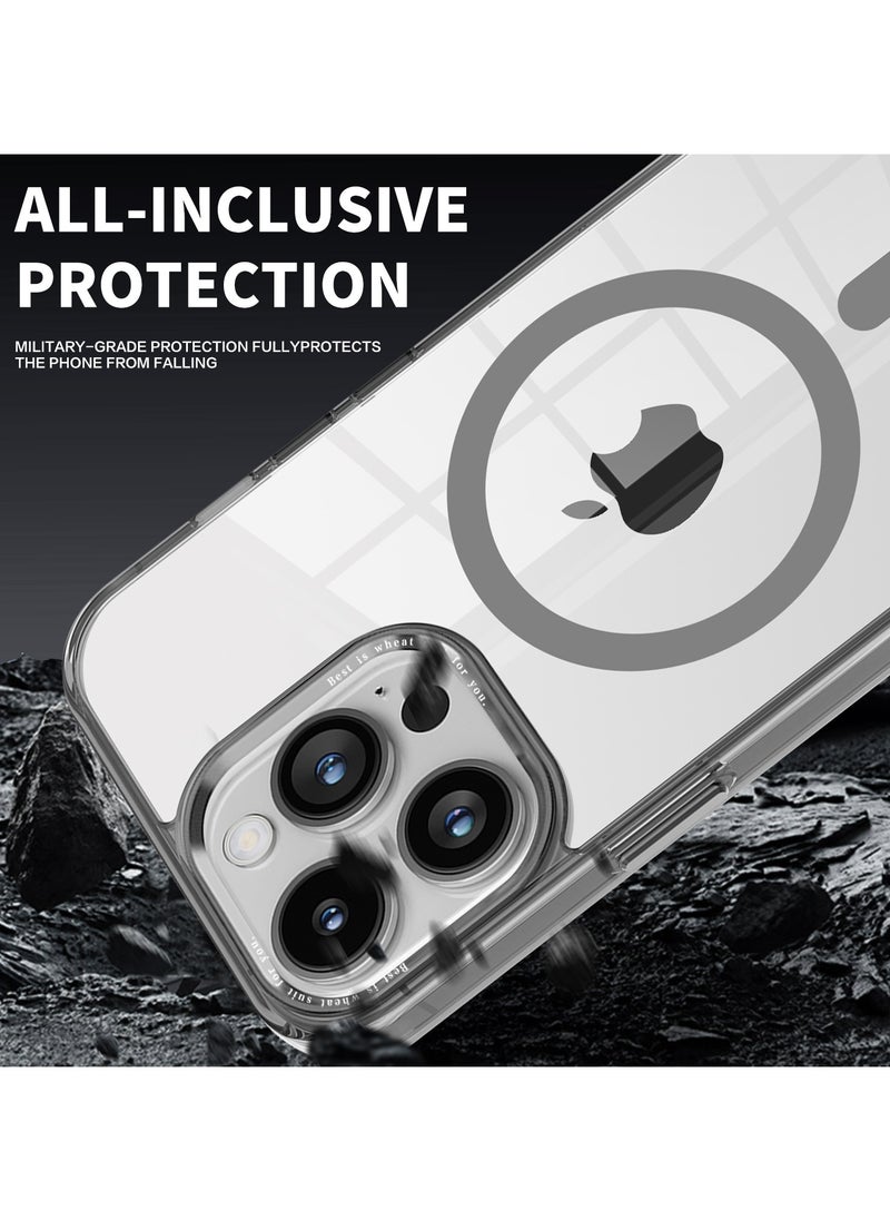 ICARLUS - For Apple iPhone 15 Pro Max Case Compatible with MagSafe TPU+PC Anti-Scratch Cover - Gray - Image 1