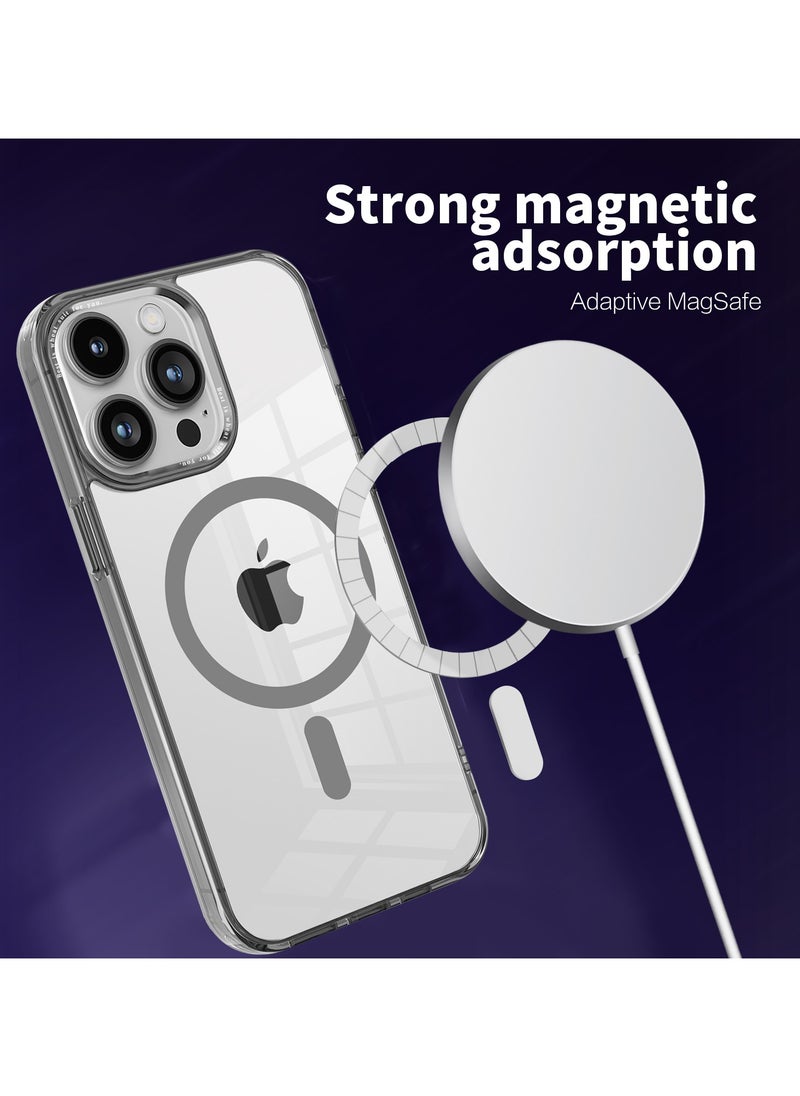 ICARLUS - For Apple iPhone 15 Pro Max Case Compatible with MagSafe TPU+PC Anti-Scratch Cover - Gray - Image 1
