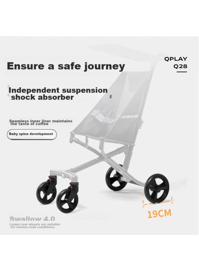 QPlay عربة أطفال Qplay للأطفال من عمر 6-12 سنة، عربة أطفال خفيفة قابلة للطي، هدية رأس السنة، عربة Q28 الكبيرة للأطفال الأكبر سناً - Image 3