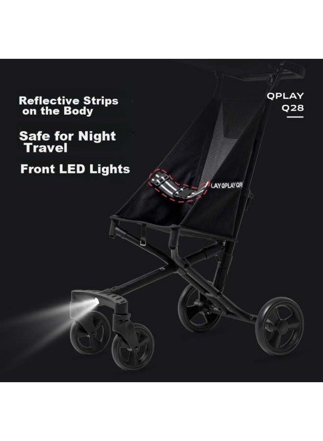 QPlay عربة أطفال Qplay للأطفال من عمر 6-12 سنة، عربة أطفال خفيفة قابلة للطي، هدية رأس السنة، عربة Q28 الكبيرة للأطفال الأكبر سناً - Image 4