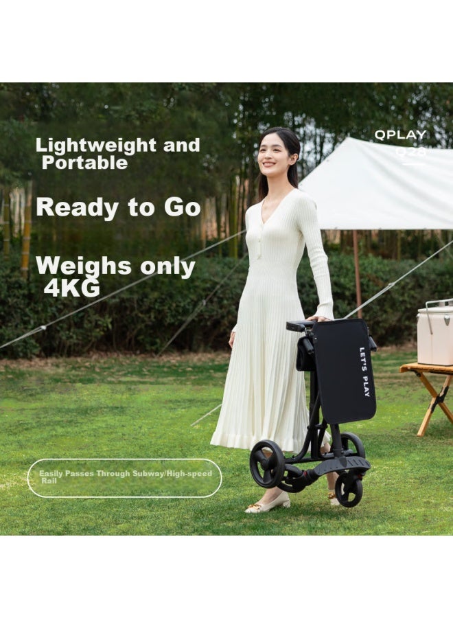 QPlay عربة أطفال Qplay للأطفال من عمر 6-12 سنة، عربة أطفال خفيفة قابلة للطي، هدية رأس السنة، عربة Q28 الكبيرة للأطفال الأكبر سناً - Image 2
