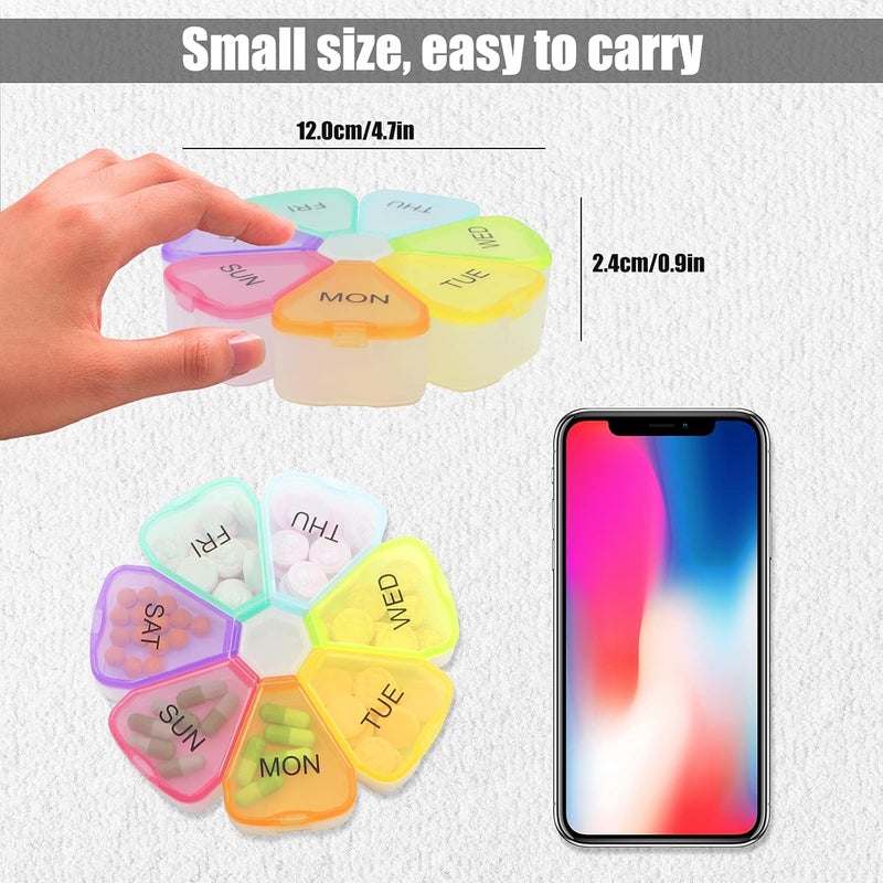 2-Pack Weekly 7-Day Large Pill Organizer - Travel Pill Box and Medicine Organizer - Image 5