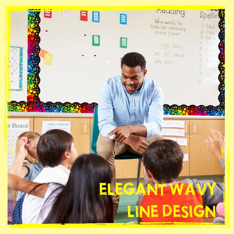 ERKE 60 Feet Bulletin Board Borders, Scalloped Confetti Rolled Border Trim Decorate Bulletin Boards, Walls, Desks, Windows, Doors for School, Classroom & Offices - Image 3