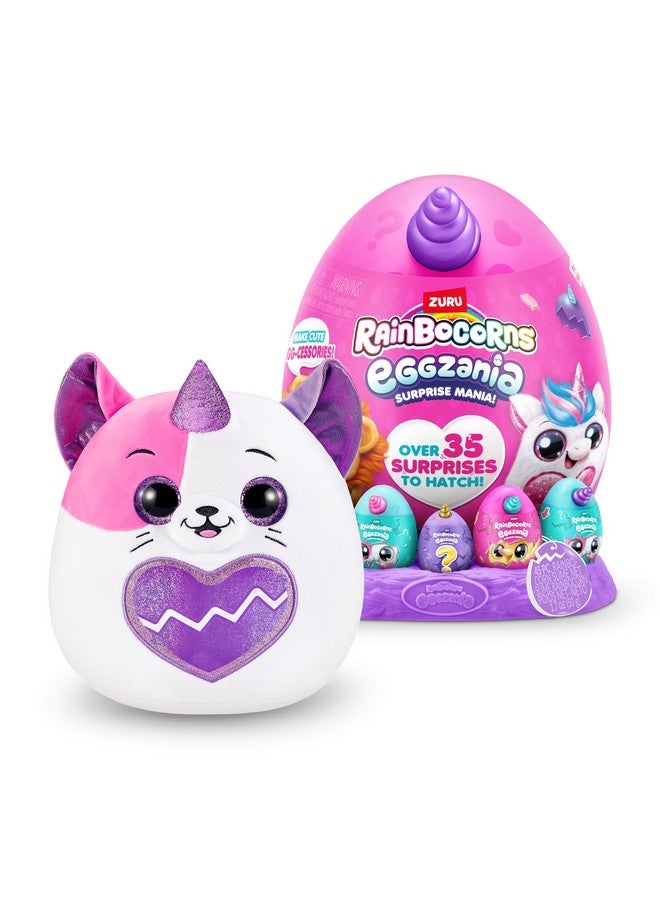 Rainbocorns Rainbocorns Eggzania Surprise Mania Series 1 (Kitten) by ZURU, Collectible Plush Stuffed Animal, 5 Mini Eggs, Stickers, DIY Jewelry, Slime, Ages 3+ for Girls, Children - Image 3