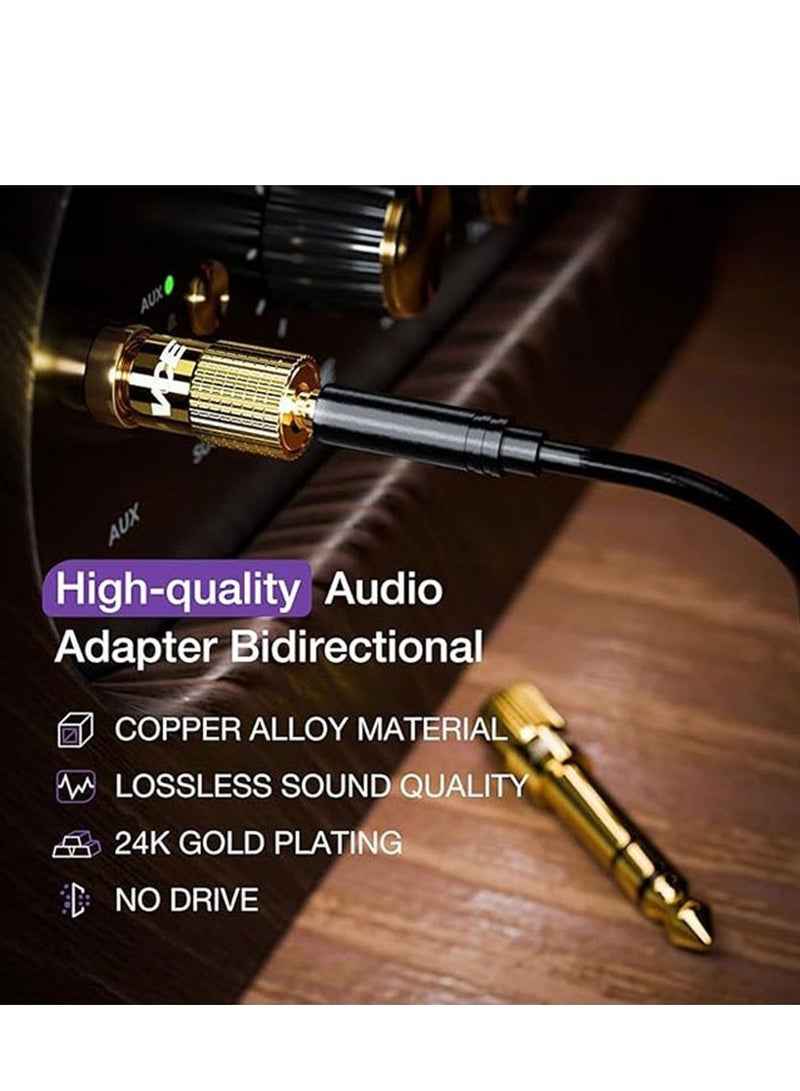 10 Pack Headphone Jack 3.5mm (1/8 inch) Male to 6.35mm(1/4 inch) Female Adapter and 6.35mm（1/4） to 3.5mm(1/8) Audio Adapter,Stereo Audio Jack Adapter for Player, Headphone,Guitar Amplifier,Gold. - Image 5