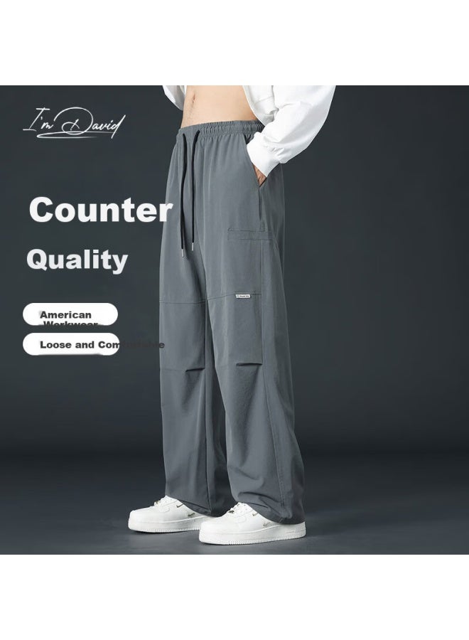 I'm David Men's American Workwear Loose Straight Sports Casual Pants Autumn New Retro Trend