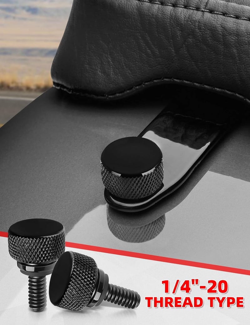 Amazicha Black Seat Bolt Screw Stainless Steel Quick Install 1/4"-20 Compatible for Harley Touring Softail Sportster Dyna Street Glide Road Glide Ultra Glide 1996-2022, 2PCS - Image 2