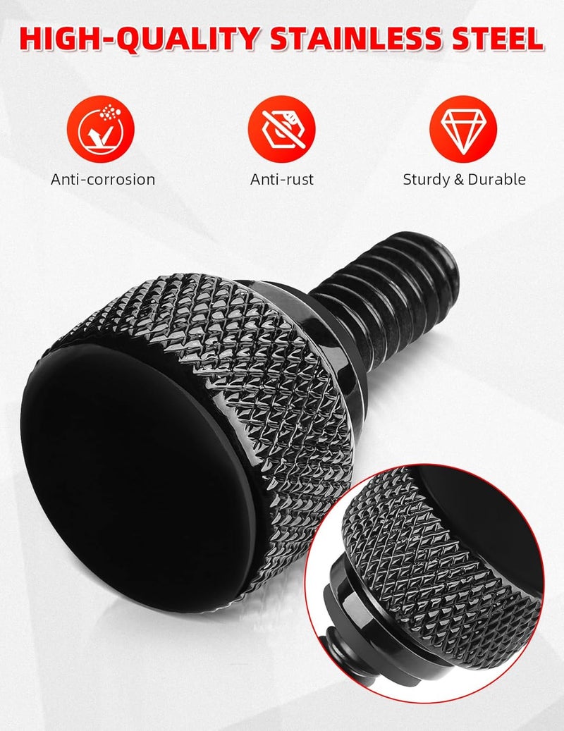 Amazicha Black Seat Bolt Screw Stainless Steel Quick Install 1/4"-20 Compatible for Harley Touring Softail Sportster Dyna Street Glide Road Glide Ultra Glide 1996-2022, 2PCS - Image 3