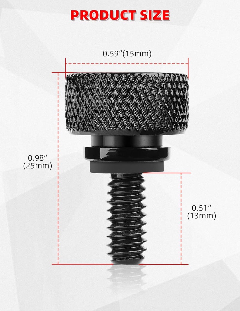 Amazicha Black Seat Bolt Screw Stainless Steel Quick Install 1/4"-20 Compatible for Harley Touring Softail Sportster Dyna Street Glide Road Glide Ultra Glide 1996-2022, 2PCS - Image 5