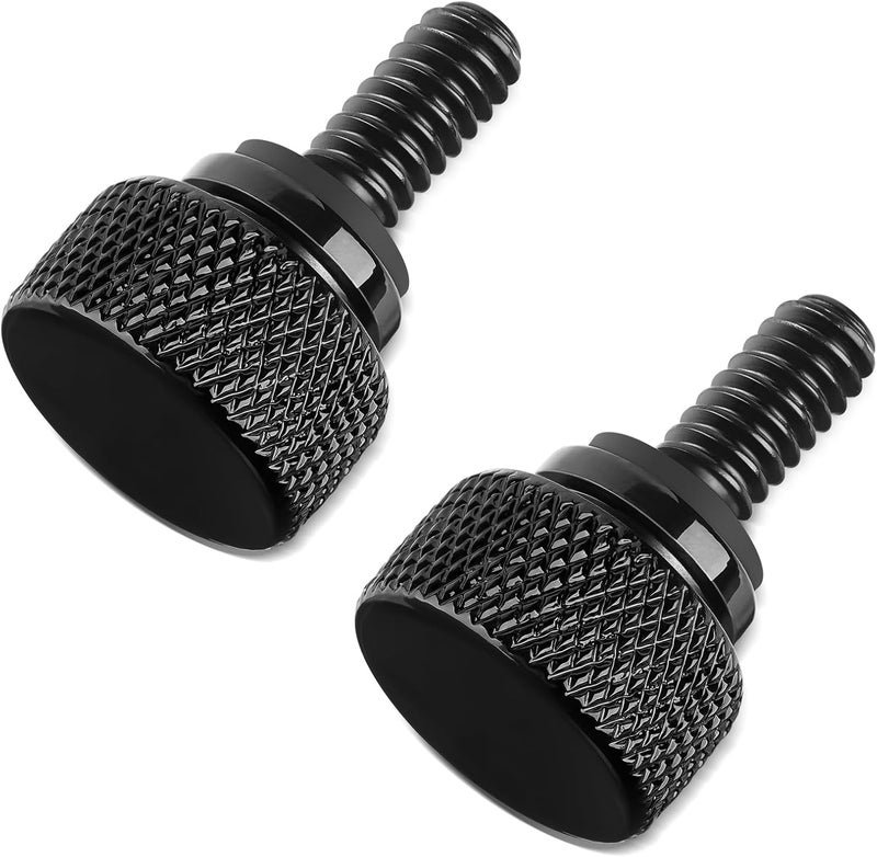 Amazicha Black Seat Bolt Screw Stainless Steel Quick Install 1/4"-20 Compatible for Harley Touring Softail Sportster Dyna Street Glide Road Glide Ultra Glide 1996-2022, 2PCS - Image 1
