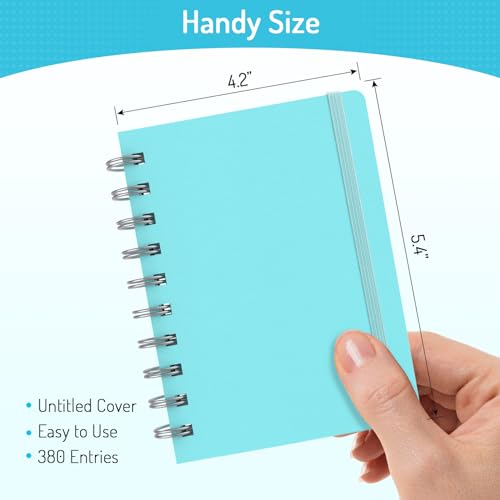 Forvencer Password Book with Individual Alphabetical Tabs, 4"x5.5" Small Password Notebook, Spiral Password Keeper, Internet Address and Password Organizer, Password Logbook for Home Office, Sky Blue - Image 3