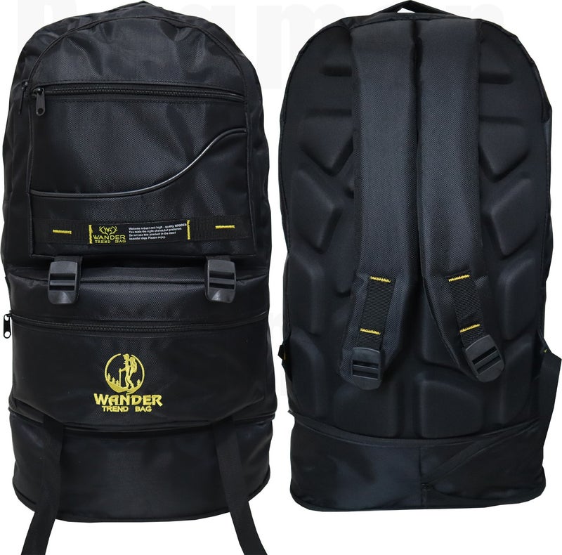 Mountaineer Backpack, Gusseted Mountaineer Bag, Mountaineer Camping Bag, (Black)