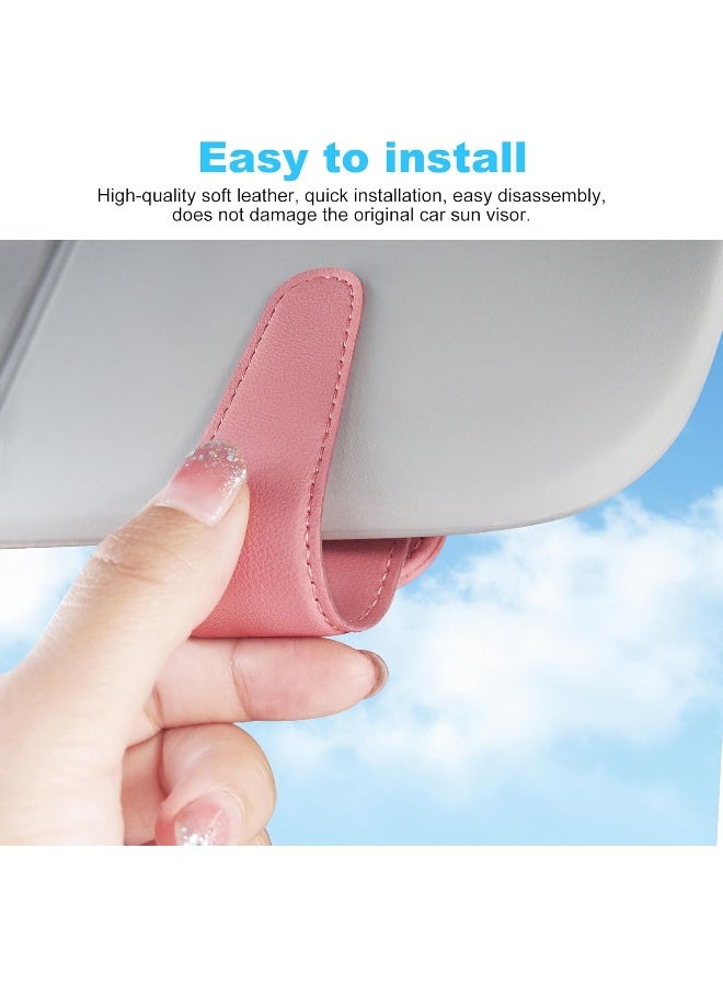 TCJJ Sunglasses Holders for Car Visor, Car Magnetic Glasses Holder Leather Sunglasses Clip and Ticket Card Clip - Image 3