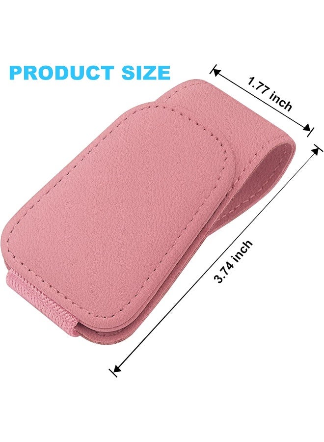 TCJJ Sunglasses Holders for Car Visor, Car Magnetic Glasses Holder Leather Sunglasses Clip and Ticket Card Clip - Image 2