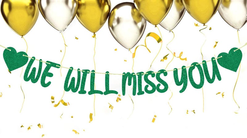 Festiko® We Will Miss You Banner Green Glitter, Congrats Grad 2022, Happy Retirement, Graduation Retirement/Job Change/Relocating/Graduation Party Supplies - Image 3