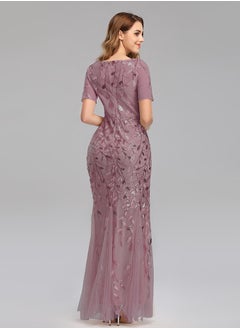 KUYING New Slim Mesh Sequin Evening Gown Fish Tail Dress  - Image 2