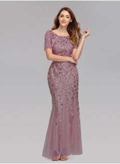 KUYING New Slim Mesh Sequin Evening Gown Fish Tail Dress  - Image 1