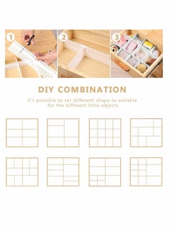 KASTWAVE Drawer Divider, KASTWAVE Adjustable DIY Storage Organizer Separator for Tidying Clutter Cutlery Makeup Clothes of Dresses, Desk & Box in Kitchen Bathroom Bedroom Office Cut at Will (16 pcs)  - Image 4