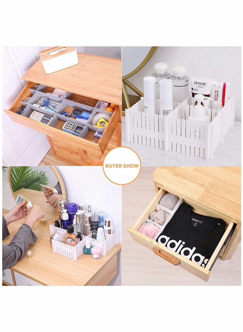 KASTWAVE Drawer Divider, KASTWAVE Adjustable DIY Storage Organizer Separator for Tidying Clutter Cutlery Makeup Clothes of Dresses, Desk & Box in Kitchen Bathroom Bedroom Office Cut at Will (16 pcs) - Image 3
