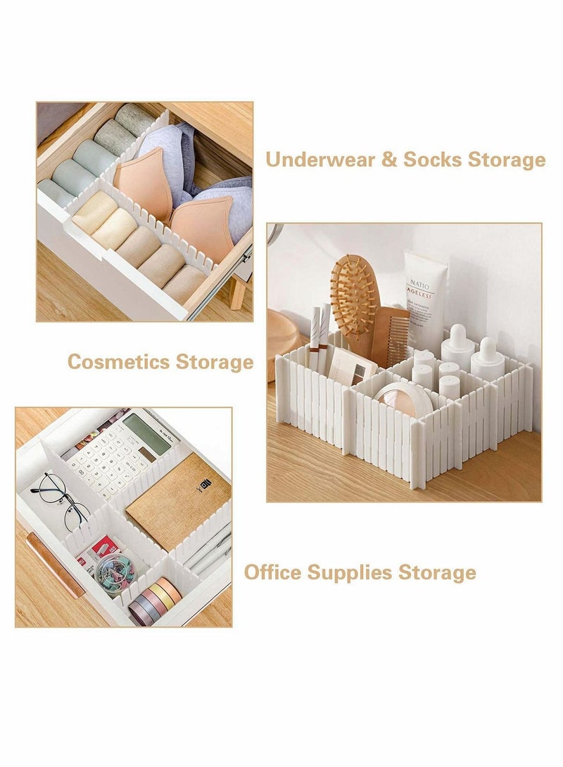 KASTWAVE Drawer Divider, KASTWAVE Adjustable DIY Storage Organizer Separator for Tidying Clutter Cutlery Makeup Clothes of Dresses, Desk & Box in Kitchen Bathroom Bedroom Office Cut at Will (16 pcs) - Image 2